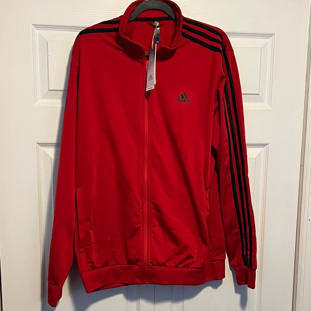 Adidas Men's Red and Black Track Jacket